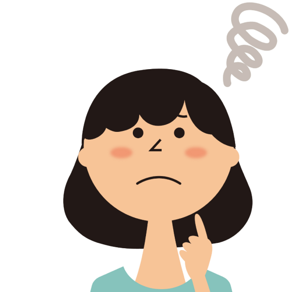 困り顔の女性のイラスト