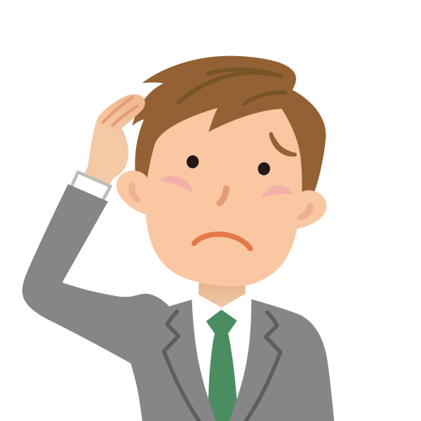 困り顔の男性のイラスト