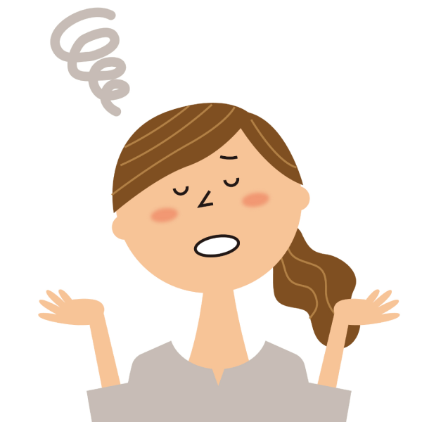 困り顔の女性のイラスト